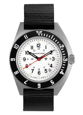 Marathon 41MM Arctic Stainless Steel Navigator Quartz Tritium Watch with Date