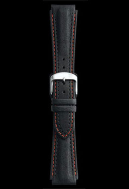 Damasko 22mm Leather Strap with Red and White Stitch