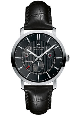 Atlantic Seaway Black Dial Perpetual Date Watch