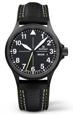 Damasko DK36 Black Automatic Watch with manufacture caliber A26 movement